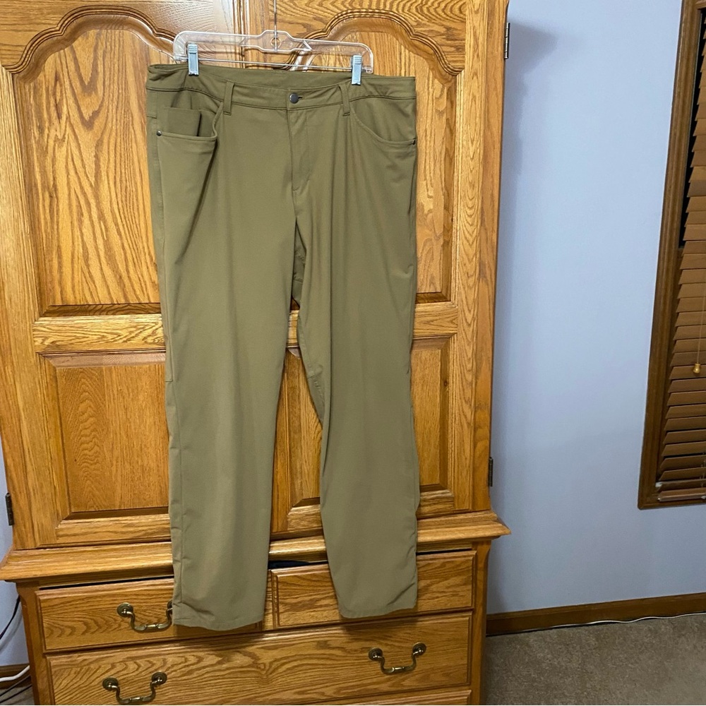 Lululemon ABC Classic-Fit 5 Pocket Pant 32L Warpstreme Brown Men’s Sz 38 Casual - Picture 6 of 15